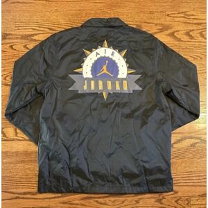 Nike Air Jordan Flight MVP Men's Size Medium Full Zip Black Jacket FD7423-010